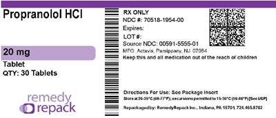 Propranolol HCl 20mg 70518 1954 00